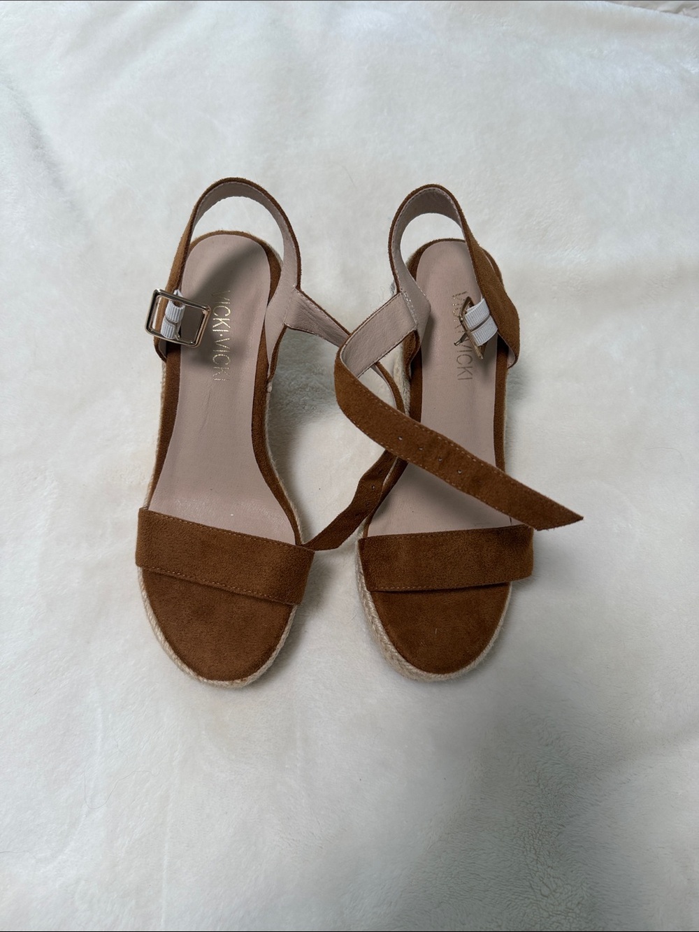 Women's Brown Espadrille Wedge Sandals - Classic Slingback